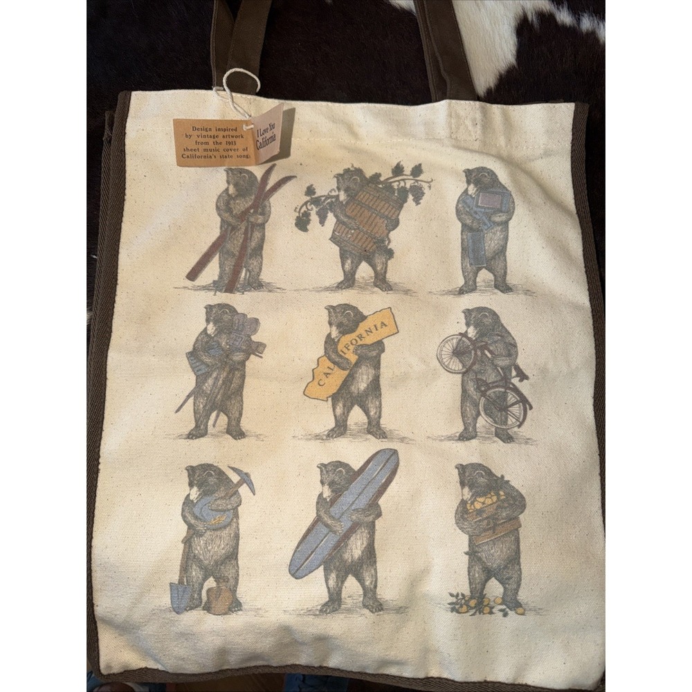 California Nice Bear Jumbo Tote Vintage Artwork Inspired From 1913 Sheet Music R